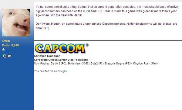 CAPCOM将在任天堂主机上推出下载版新作